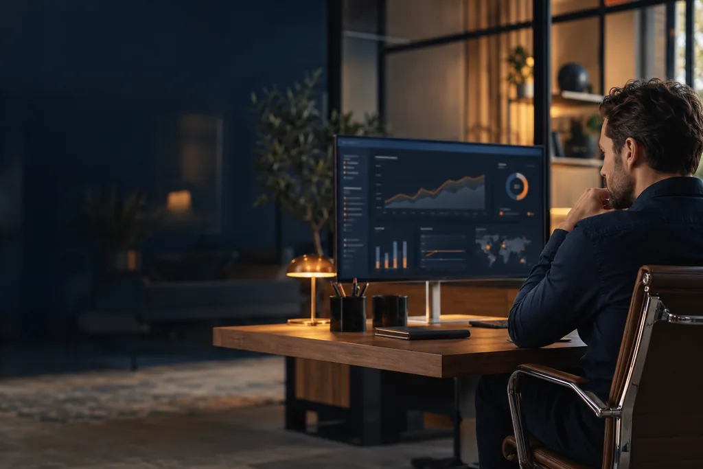 Illustrative business scene