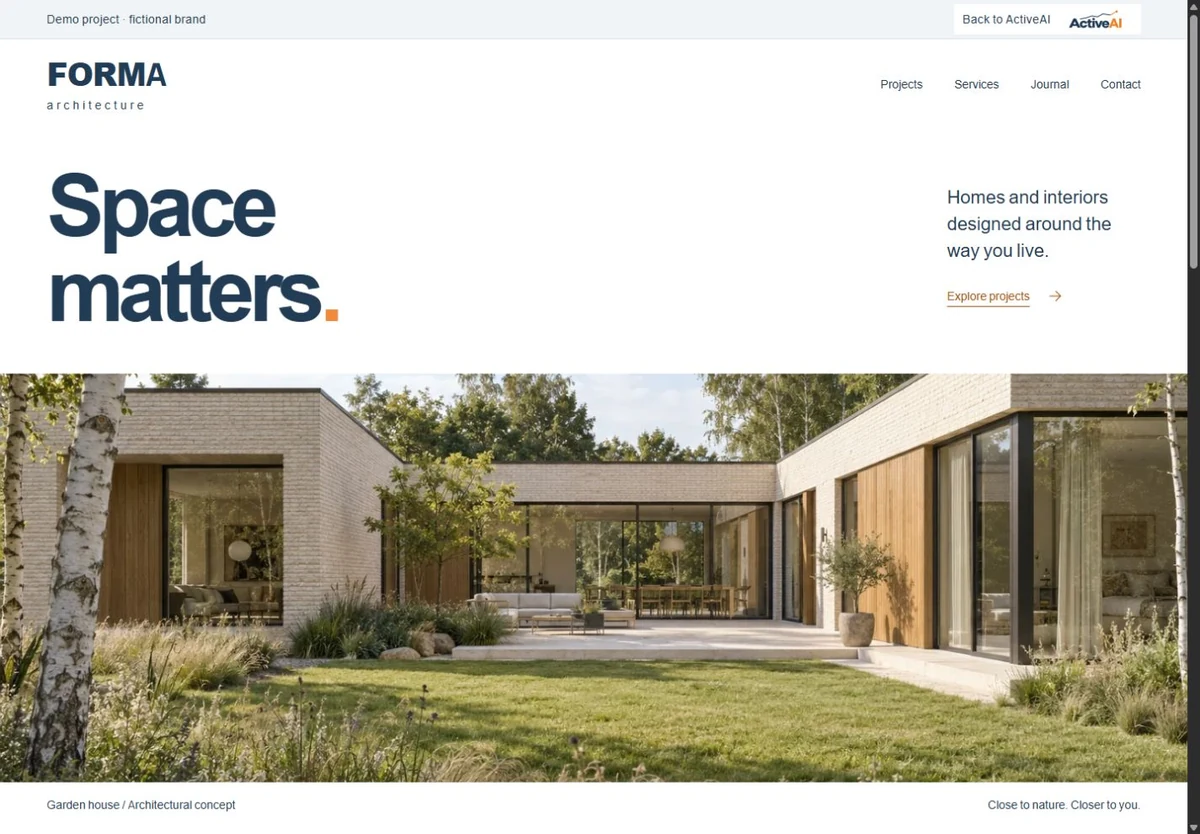 FORMA architecture website preview