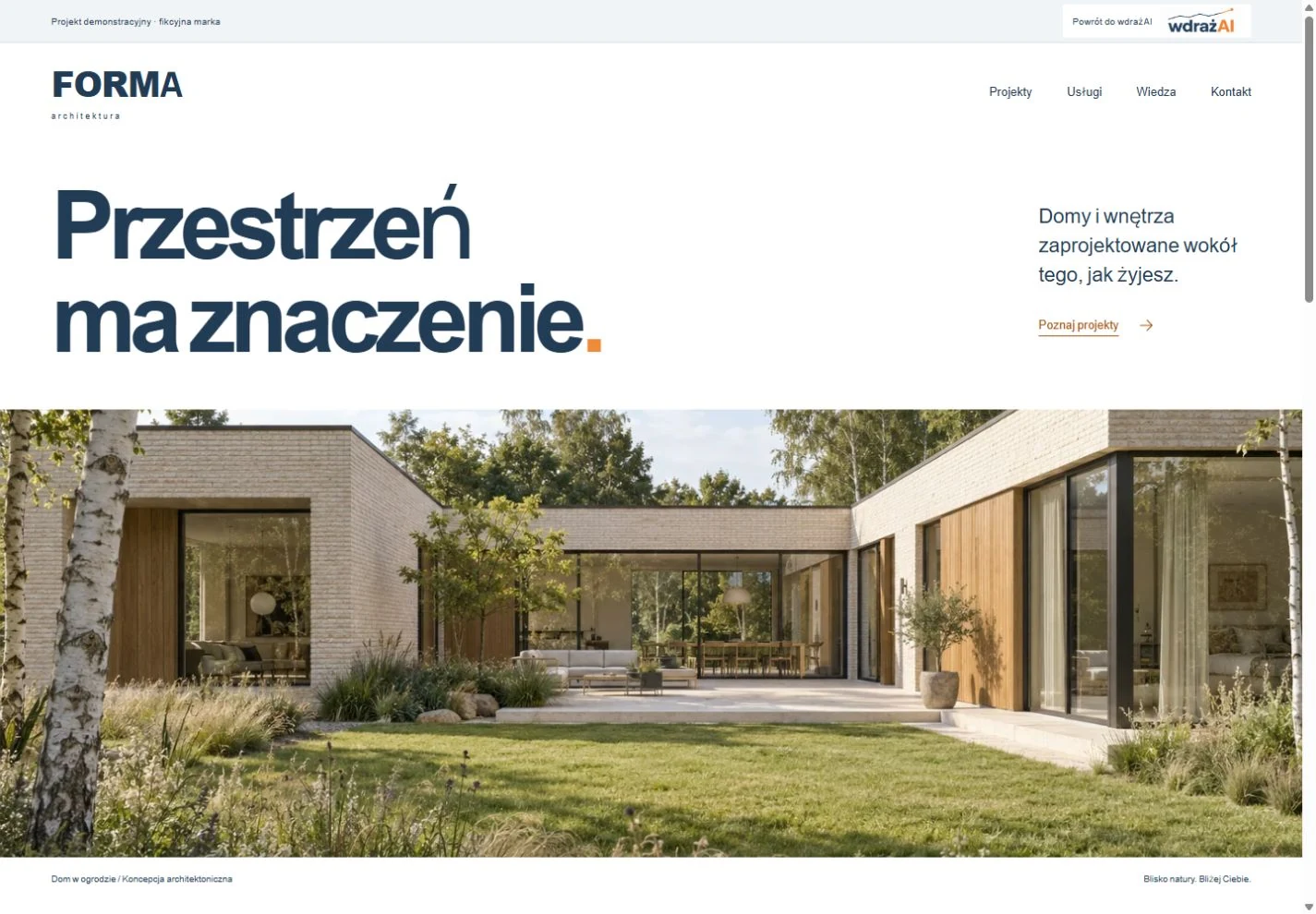 Podgląd strony FORMA · architektura